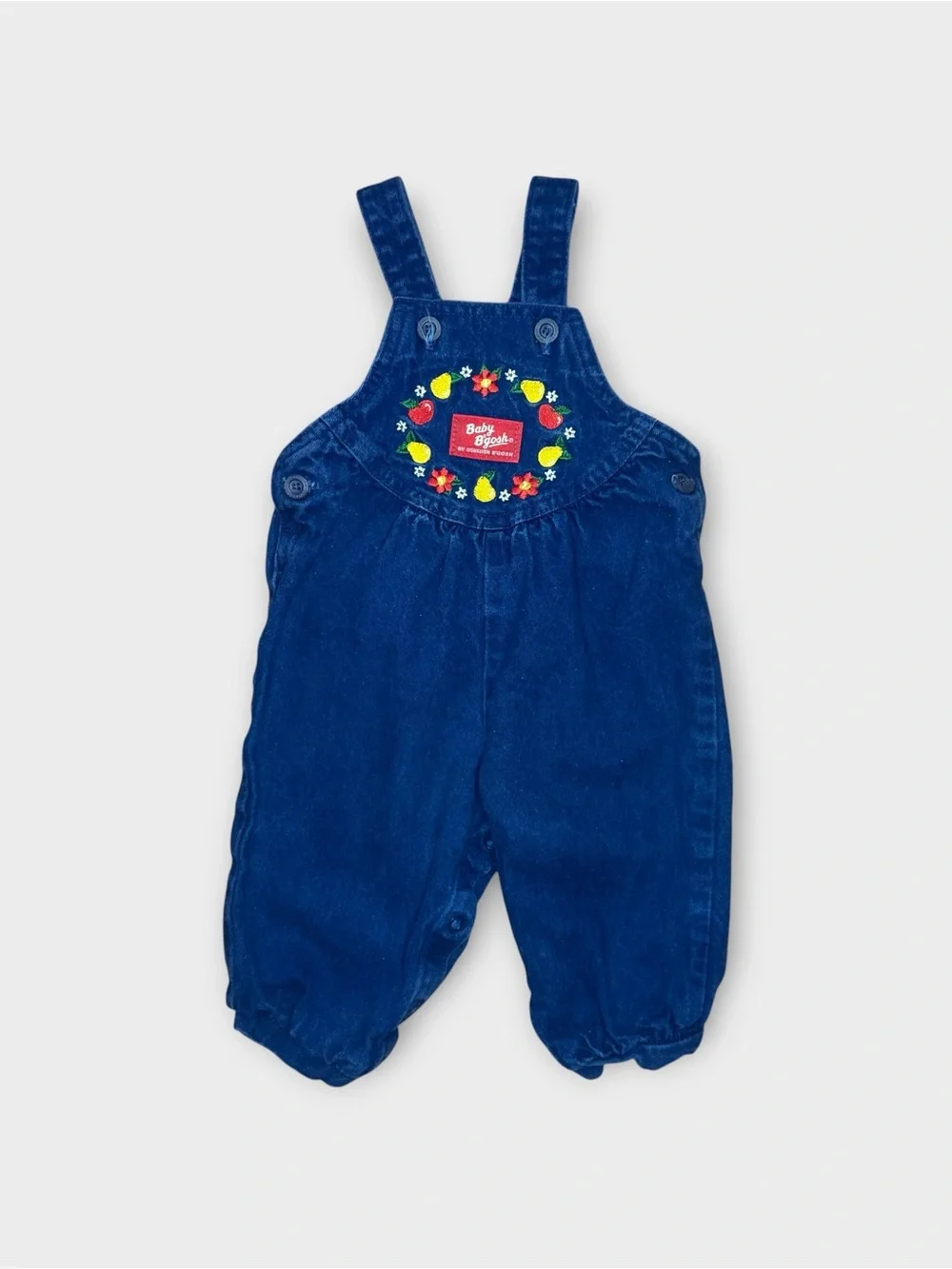 OshKosh B’gosh Fruit Floral Embroidered Dark Washed Denim Overalls